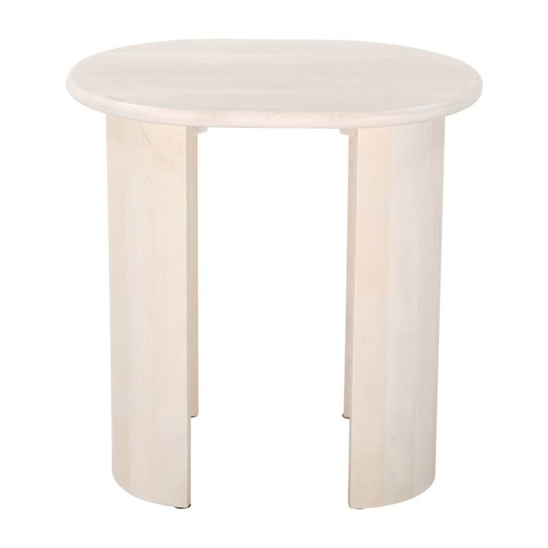 HomeRoots 24" Natural Solid Wood Oval End Table - 24' X '23.6' X '19