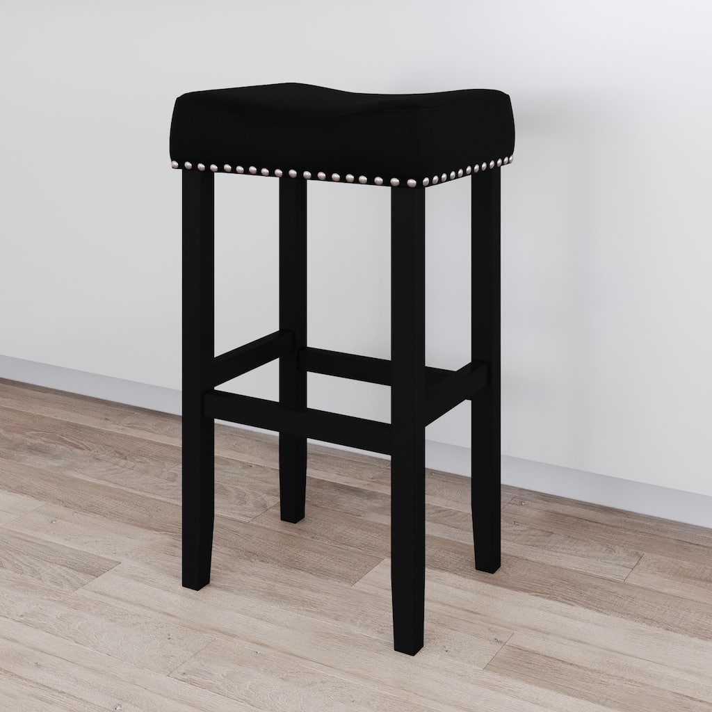 Nathan James Hylie Backless Counter Height Bar Stool with Solid Wood Legs