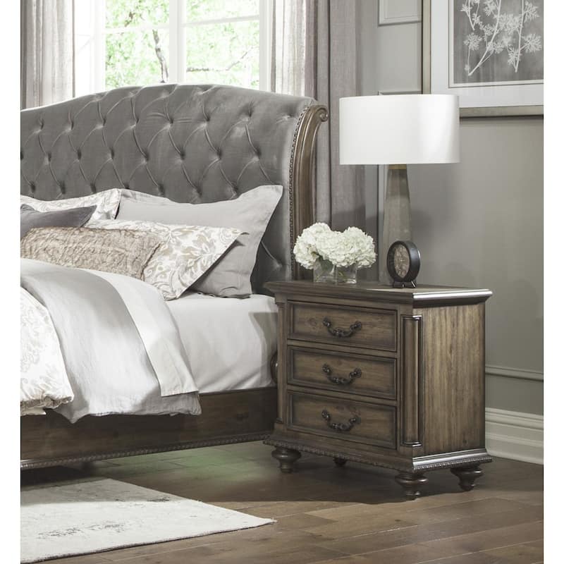1pc Nightstand of 3 Drawers - Brown Mix