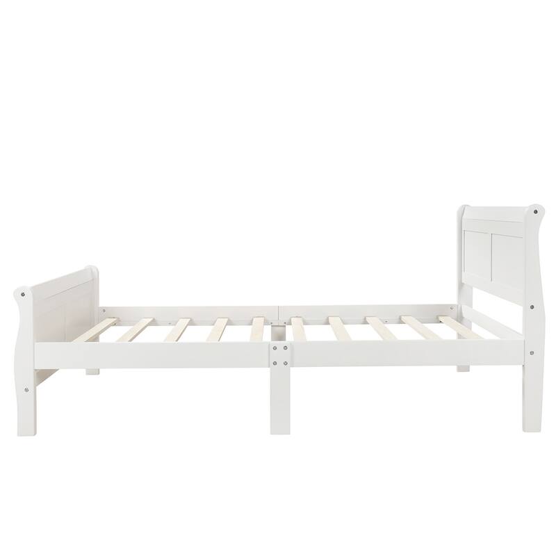 Pine Platform Bed with Headboard, Footboard & Slat Support