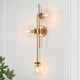 preview thumbnail 3 of 41, Bola Modern Gold 3-Light Chandelier Wall Sconce Textured Glass Bathroom Vanity Light L30"* W9.5"* H12"  - Gold
