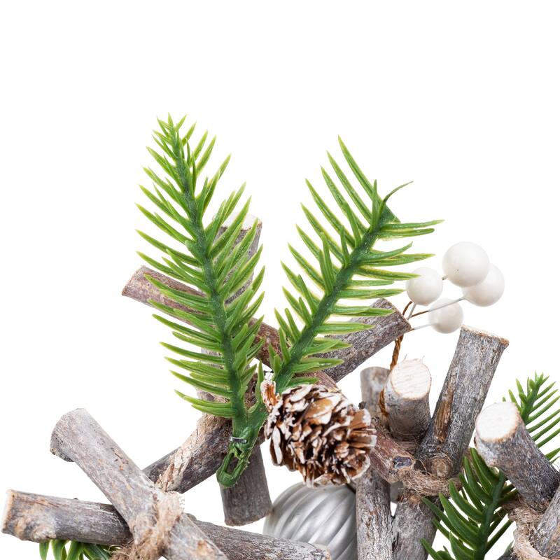 Ornaments and Stars Wood Branch Artificial Christmas Garland - 3.25' x 4" - Unlit