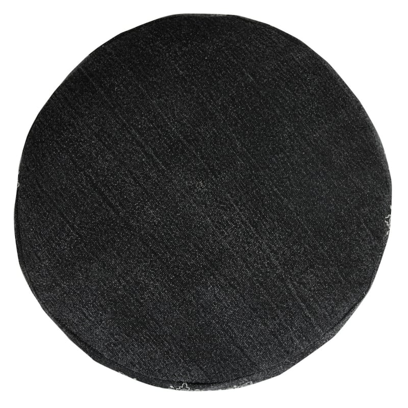 HomeRoots 18" Black 100% Cotton Ottoman