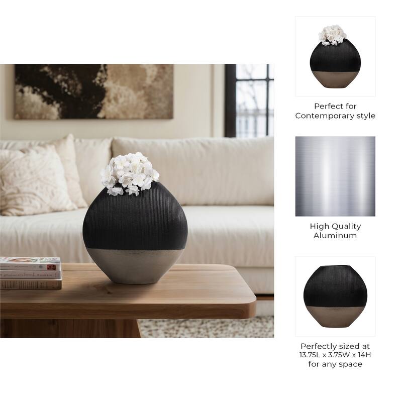 Modern Round Metal Table Vase - Flower Vase