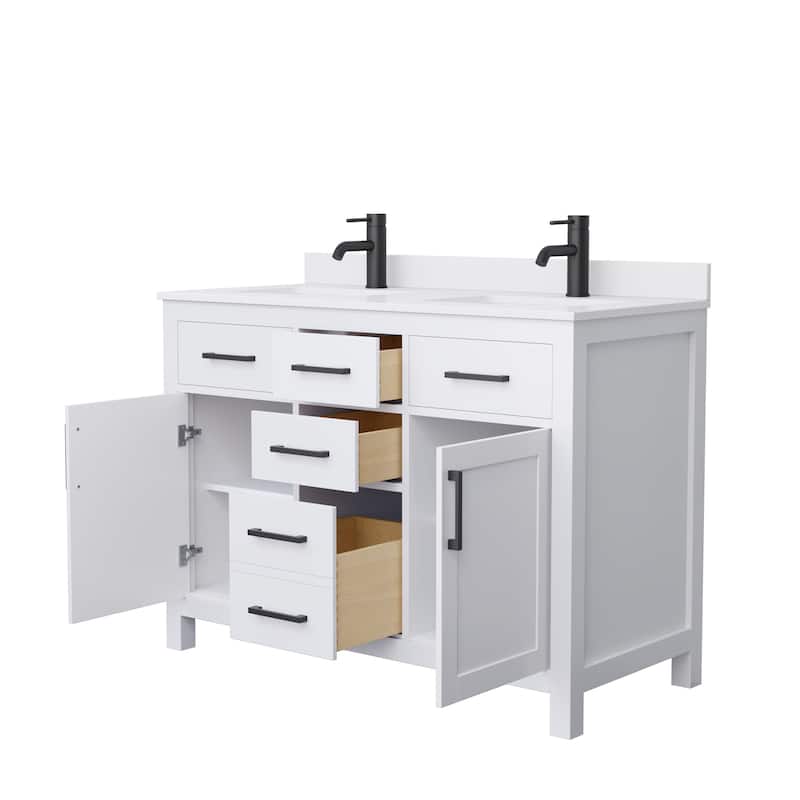 Beckett 48 Inch Double Vanity, Cultured Marble Top