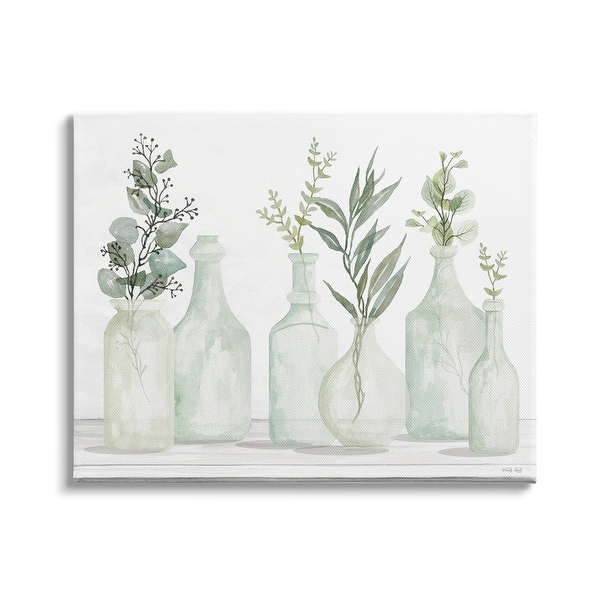 Stupell Soft Green Potted Plants Fresh Herbs Still Life Canvas Wall Art