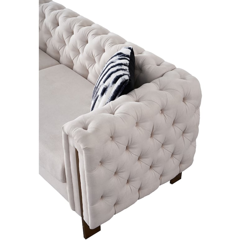 Chesterfield Modern Tufted Velvet Living Room Sofa, 84.25''W Couch