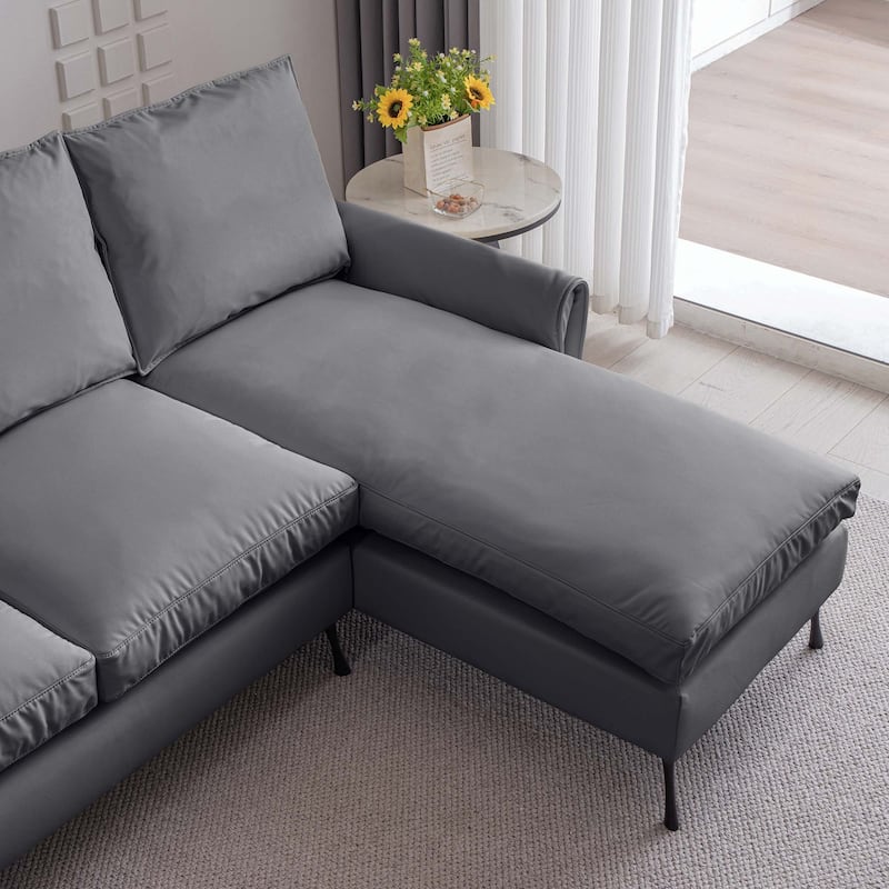 81" Technical leather L-Shaped Sofa Couch