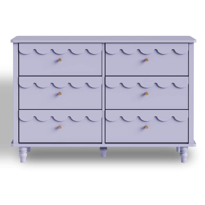 Whimsical Cloud Dresser with 6 Drawers Cute Kids Bedroom Storage