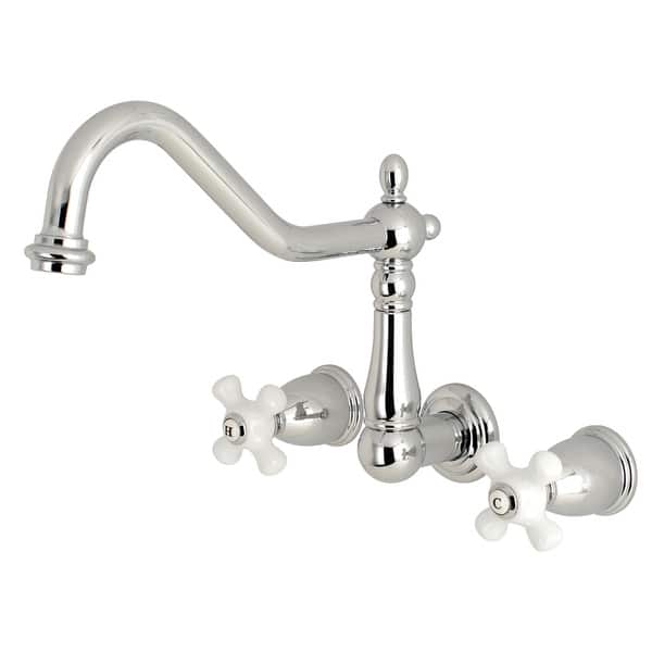 slide 2 of 45, Heritage 3-Hole Wall Mount Roman Tub Faucet in Polished Brass