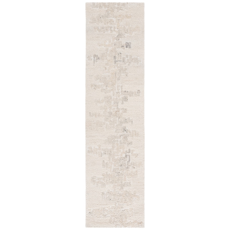 SAFAVIEH Handmade Harvest Hyra Modern Contemporary Wool Rug - 2'3" x 9' Runner - Ivory/Grey