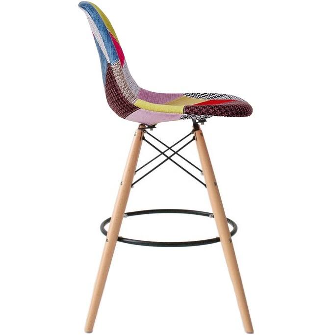 Counter Stool With Back Plastic Molded Wooden Eiffel Base For Kitchen Island Hotel Work High Chair