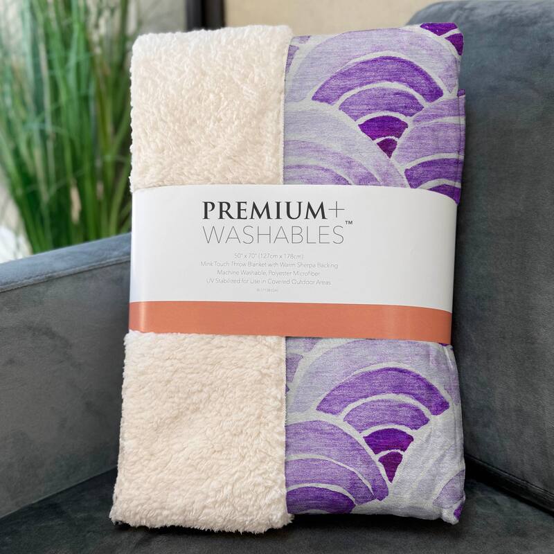 Premium Machine Washable ASB184 Contemporary Ombre Sherpa Throw Blanket