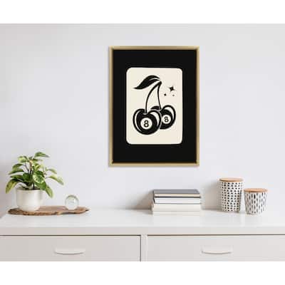 Kate and Laurel Sylvie Cherry Ball 8 Framed Canvas by Honey Island Studio