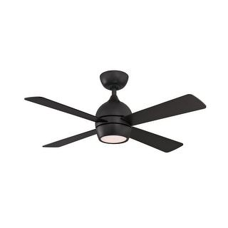 Fanimation Kwad 44 inch Indoor Ceiling Fan with LED Light Kit and Remote - Black