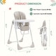 preview thumbnail 16 of 19, Foldable High Chair for Babies and Toddlers with Adjustable Height & Footrests