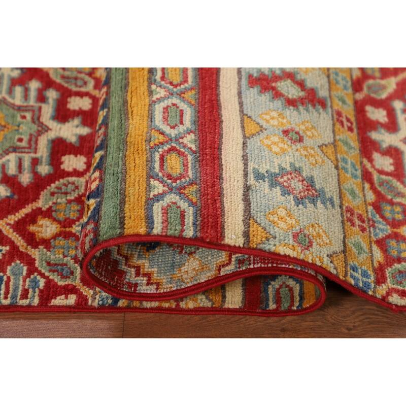Striped Kazak Accent Rug Hand-Knotted Wool Carpet - 3'2" x 5'0"