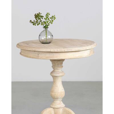 East at Main Mindi Wood Pedestal Round End Table