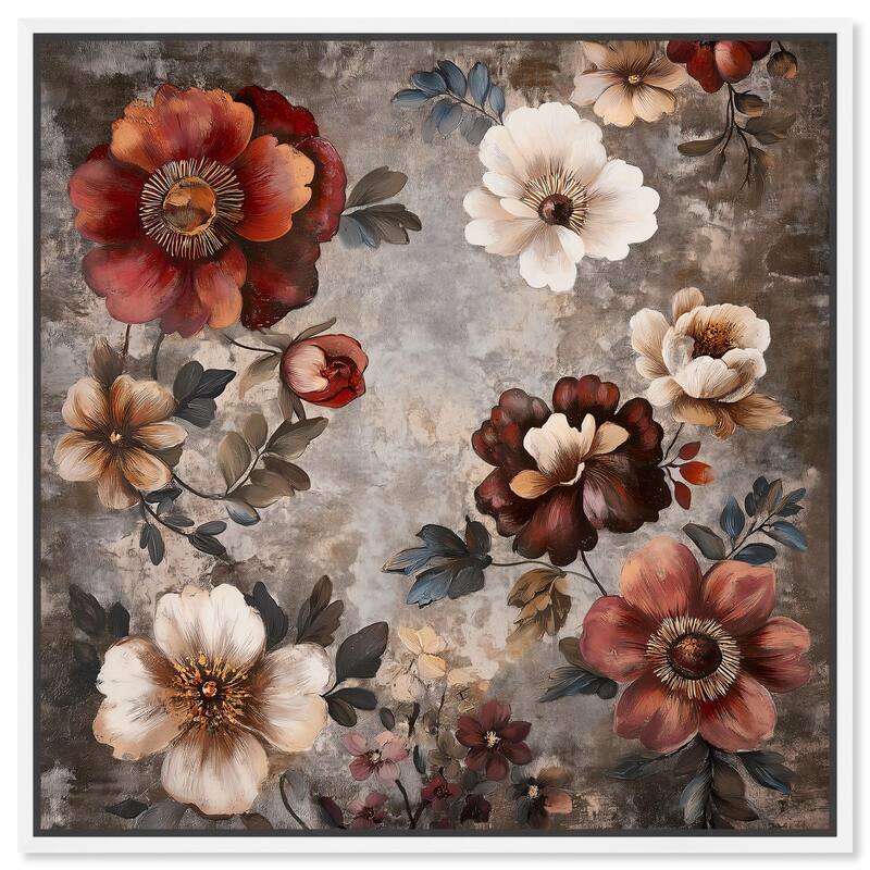 Dusk Dahlias Canvas by Art Remedy - 40" x 40" - White