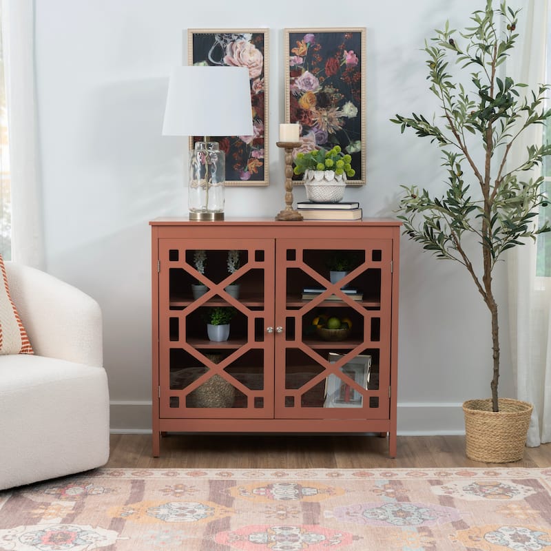 Fetti White Large Cabinet - Orange