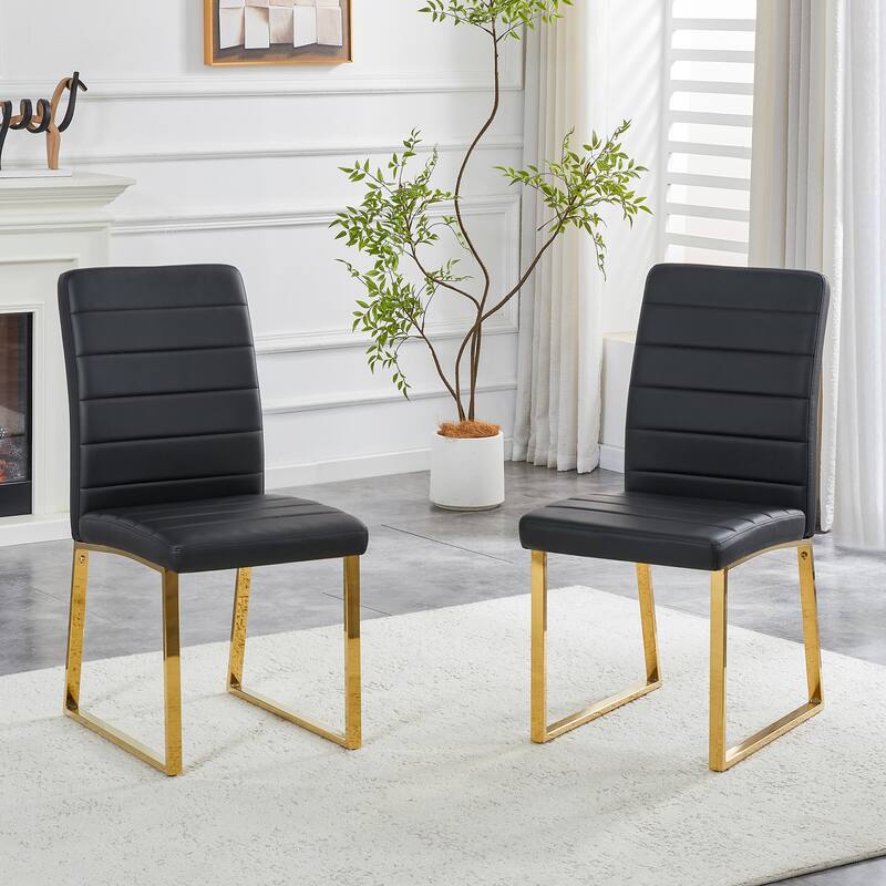 Set of 2- Heavy-duty chairs set: 2.1" thick cushion, iron frame, perfect for home or office. Classic colors, great value