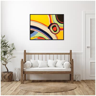 Kate and Laurel Sylvie Retro Bright Abstract True Color 2 Framed Canvas by Grant Mahr