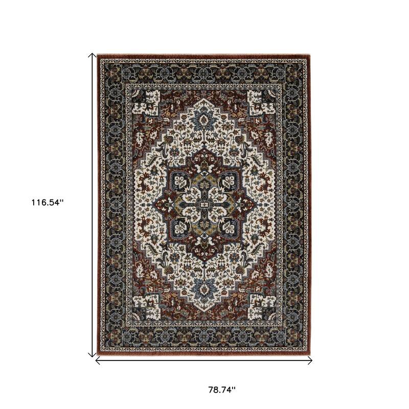 HomeRoots Medallion Traditional Runner Area Rug