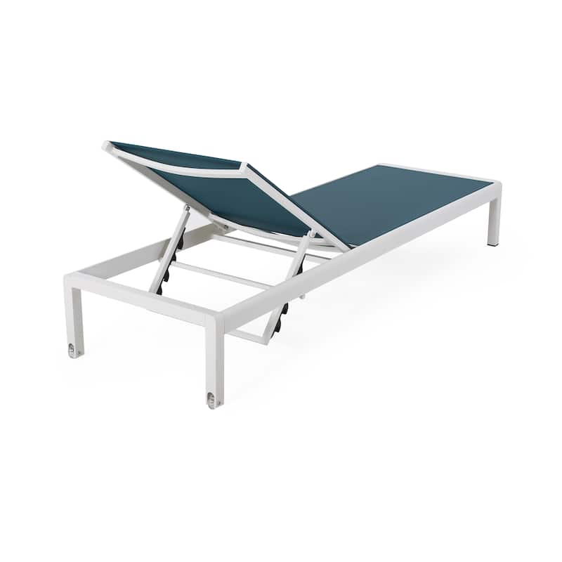 Cape Coral Outdoor Aluminum Chaise Lounge (Set of 2) by Christopher Knight Home - 77.56" D x 25.20" W x 11.80" H