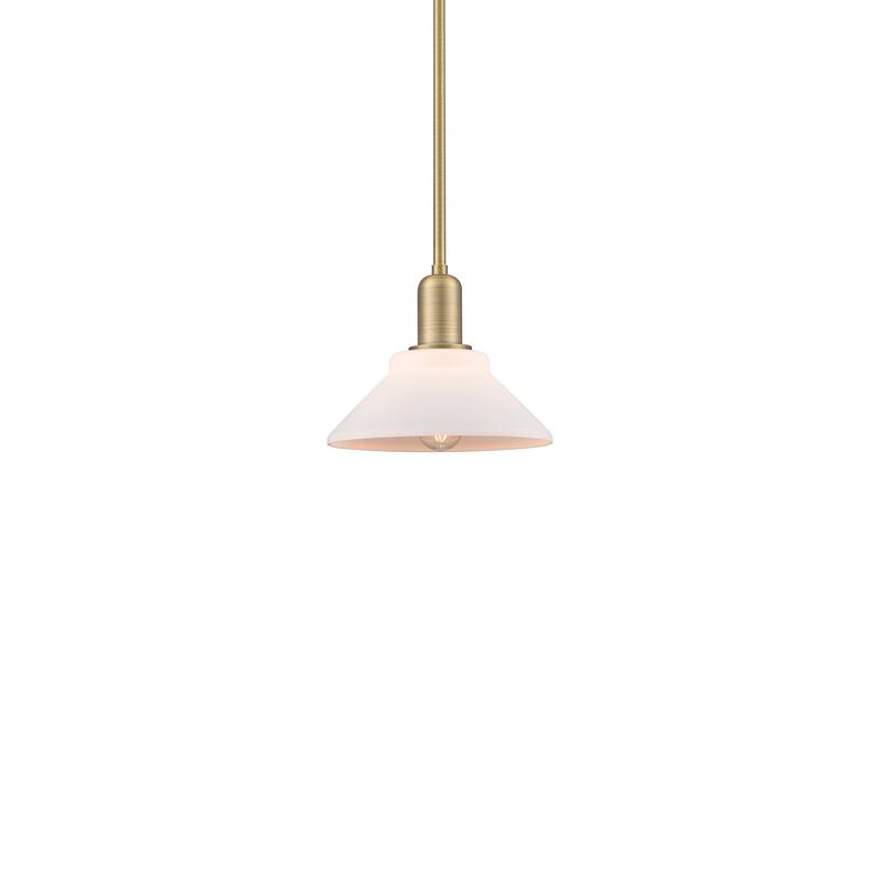 Innovations Lighting 716-1S-8-9 Orwell Pendant Orwell 9" Wide Mini - Brushed Brass / Matte White