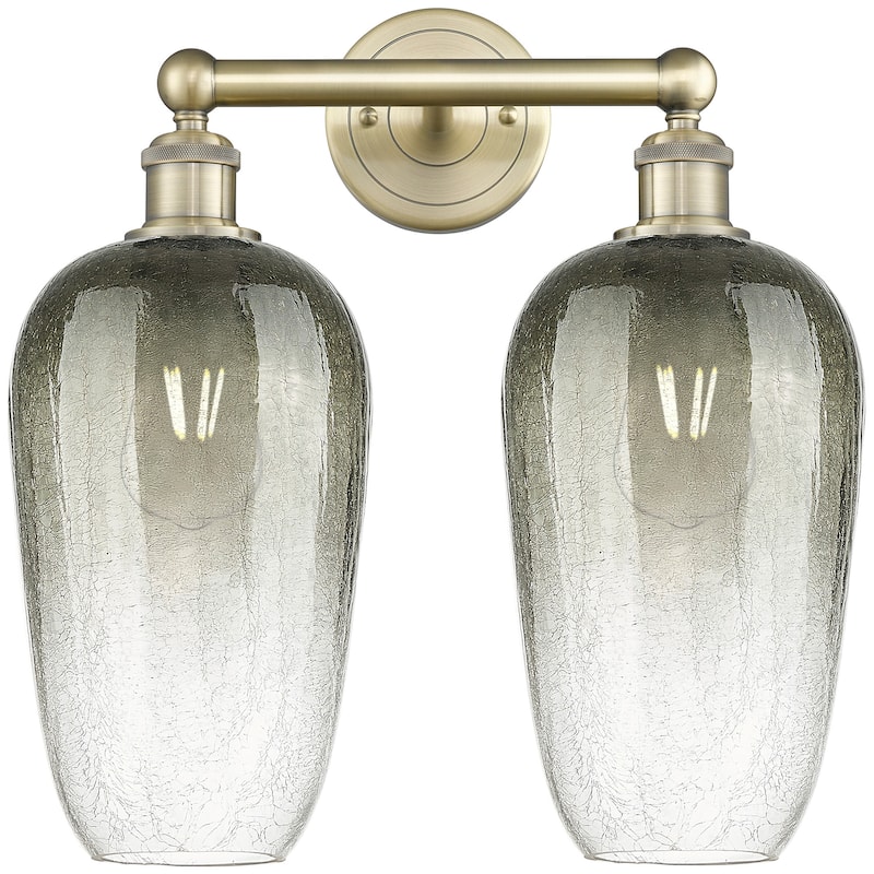 Innovations Lighting 616-2W-18-16 Brookhaven Flute Vanity Brookhaven - Antique Brass / Slate