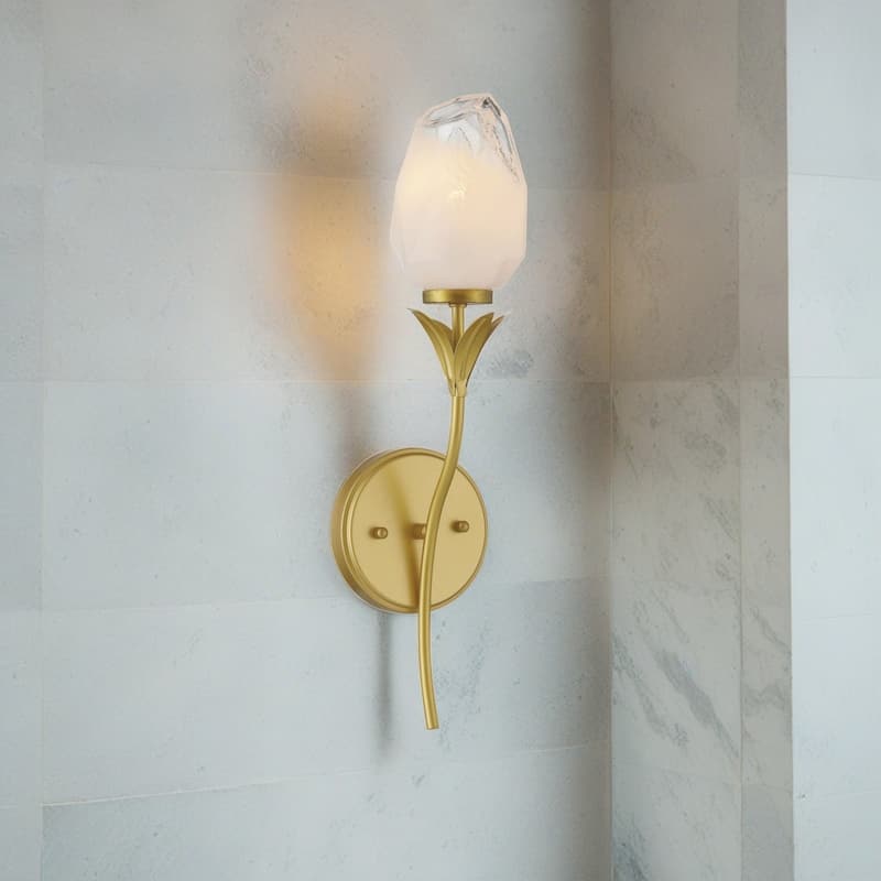 Acroma 1-Light Glass Shaded Dimmable Wall Sconce Ul Listed