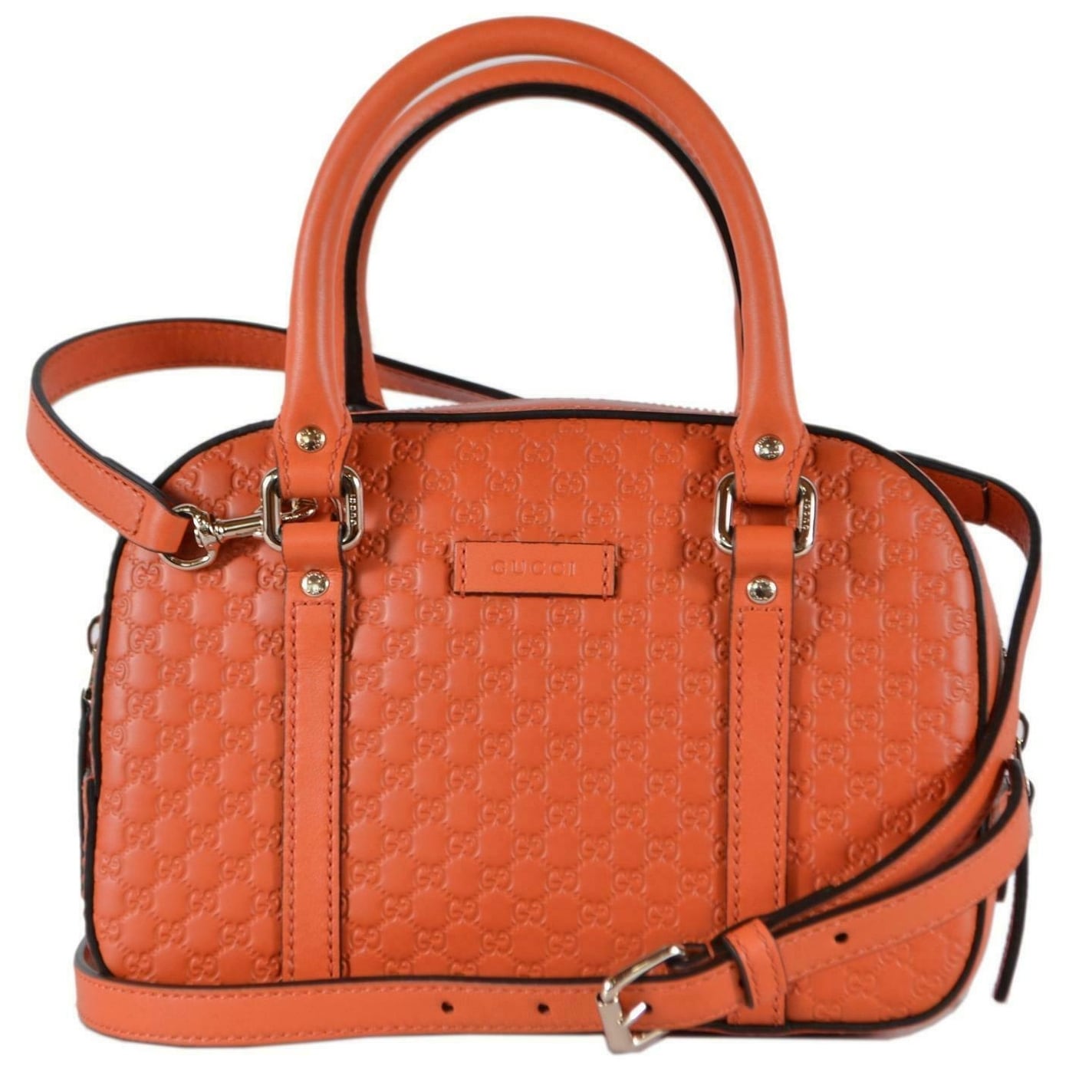 Gucci Women S 510289 Micro Gg Orange Leather Convertible Gucci Women S 510289 Micro Gg Orange