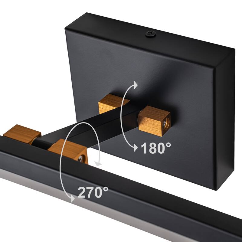 Modern Dimmable LED Wall Sconce Bathroom Vanity Light with 3-CCT Selectable Light - Black