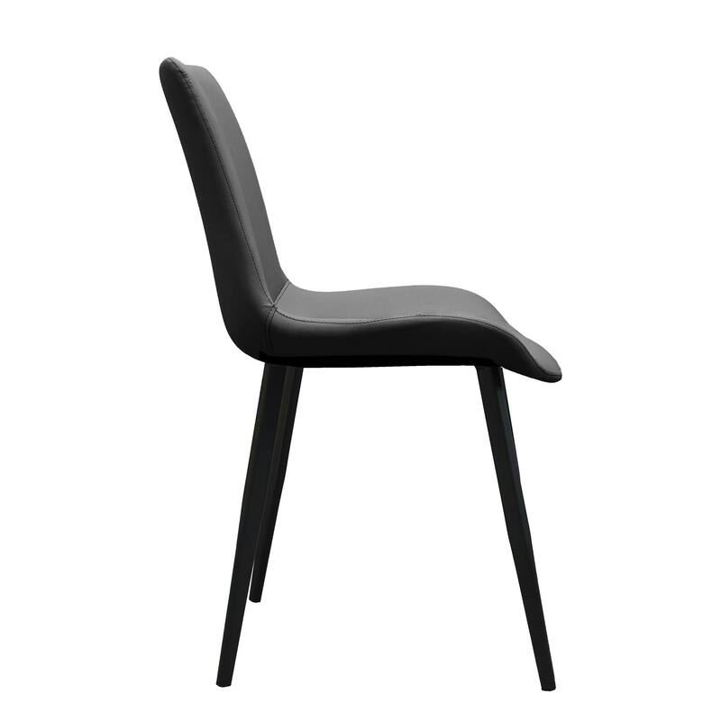 PU Leather Dining Chair with Metal Legs, Modern Upholstered Chair Set of 2 for Kitchen, Restaurant, Living, Meeting Room