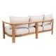 preview thumbnail 4 of 17, Christopher Knight Home - Outdoor Acacia Wood 3-Seater Sofa with Cushions