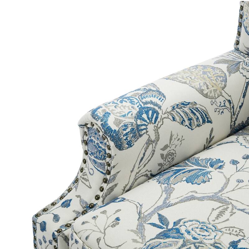Set of 2 Patterned Upholstered Accent Chair for Living Room