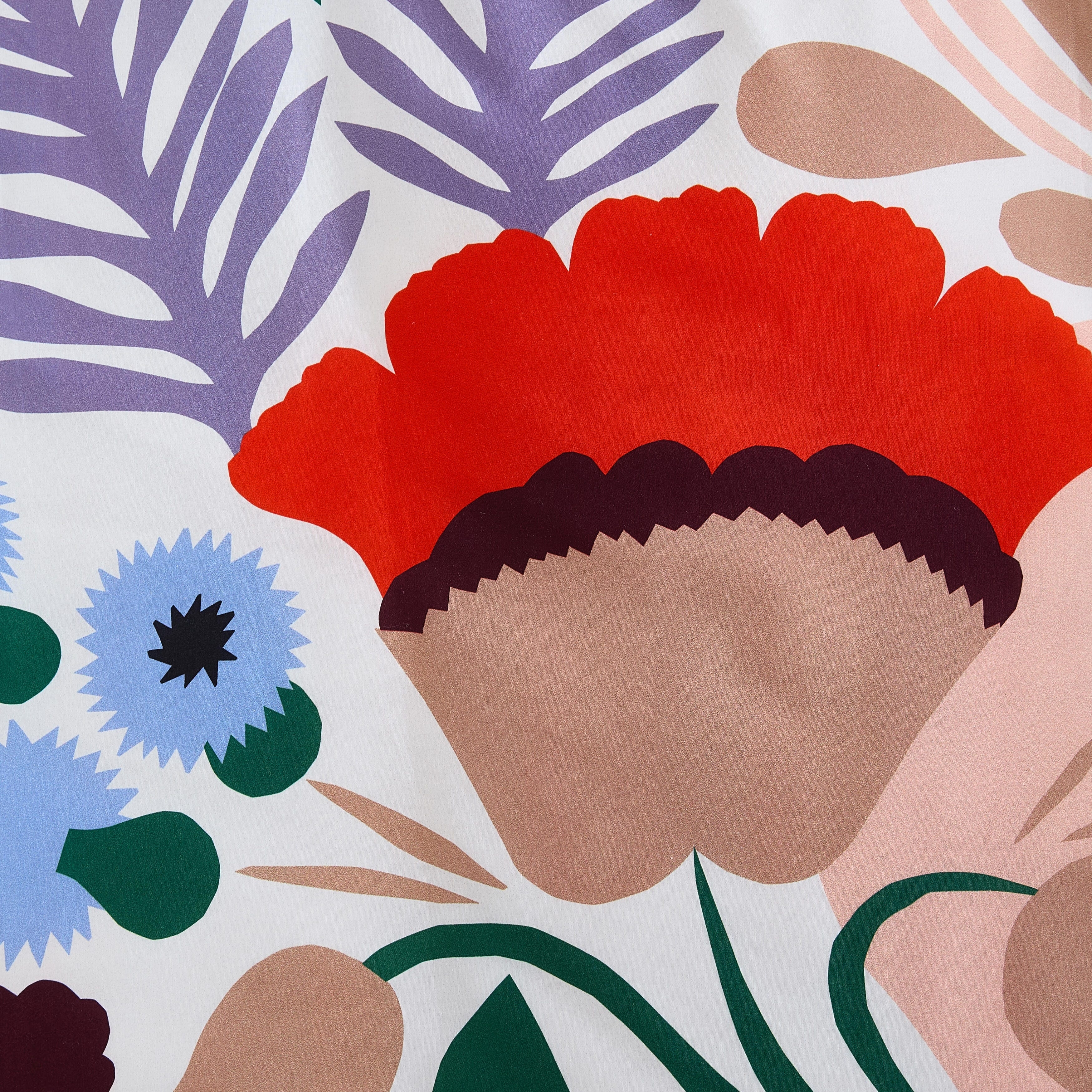 Marimekko Ojakellukka Blue Cotton Reversible Duvet Cover Set
