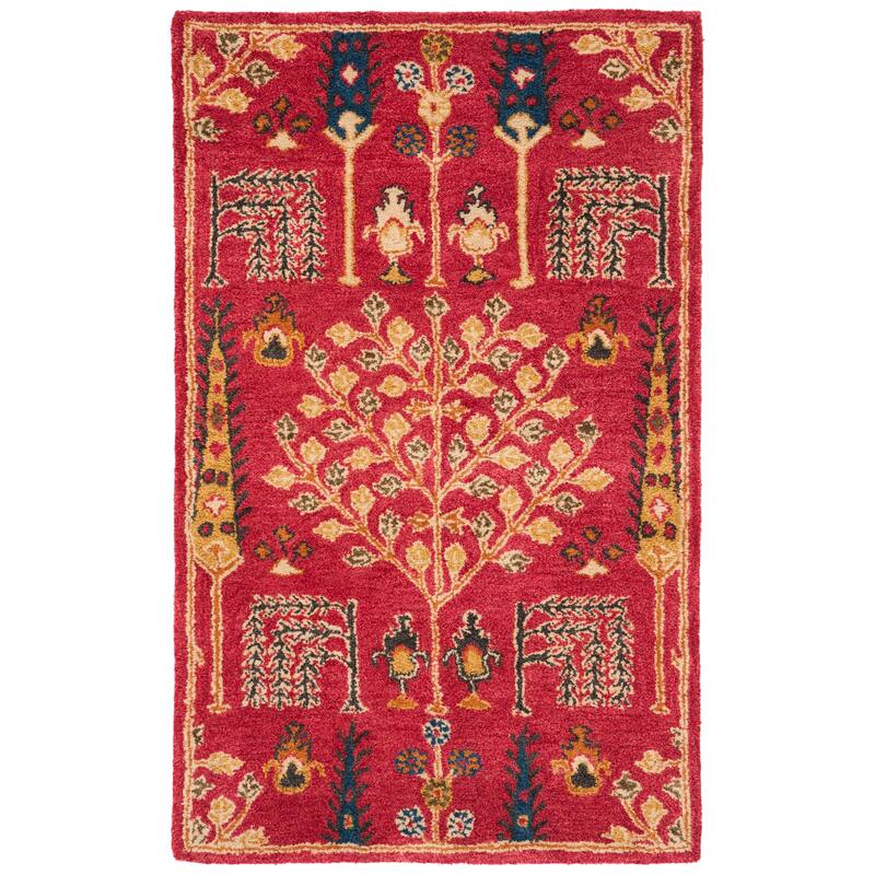 SAFAVIEH Handmade Heritage Kylee Traditional Oriental Wool Rug - 2' x 3' - Red/Multi - Rectangle