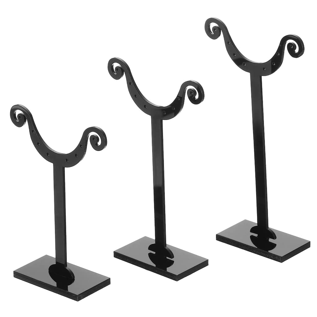Earring Display Stand,6pcs Acrylic Earring Holder Earring Stands 8 Holes,Black - Black