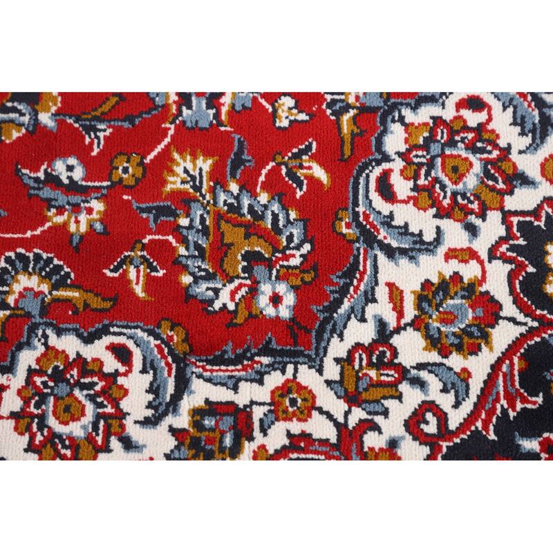 Red Kashan Turkish Rug Floral Oriental Machine-Made Carpet - 9'8" x 12'10"