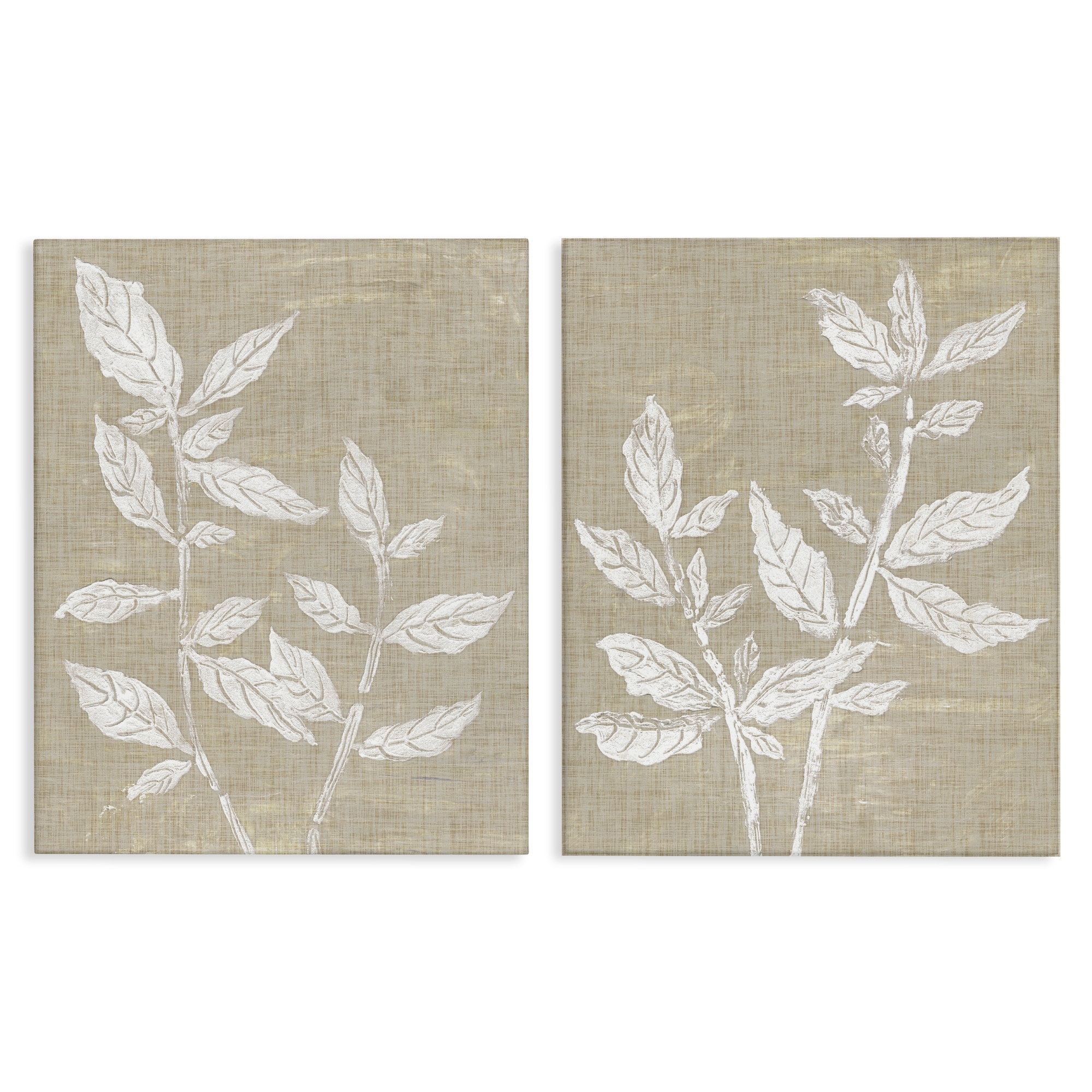 Stupell Botanicals on Textile Pattern Canvas Wall Art Design By Melissa Wang (Set of 2)