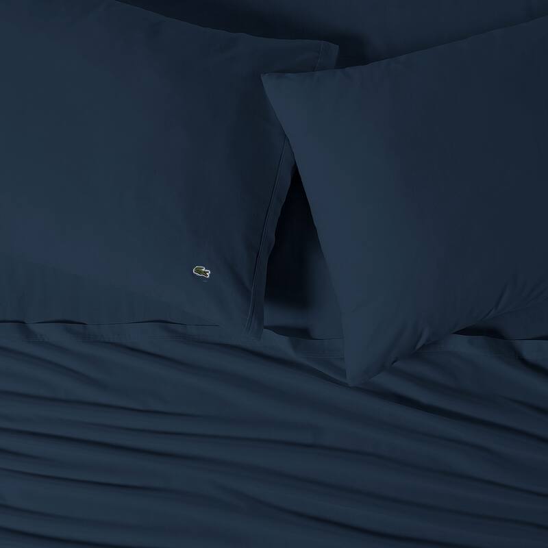 Lacoste Percale Cotton Solid Sheet Set