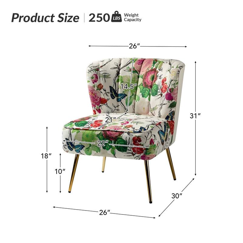 Almira Contemporary Upholstered Armless Side Chair with Tufted Back Set of 2 by HULALA HOME