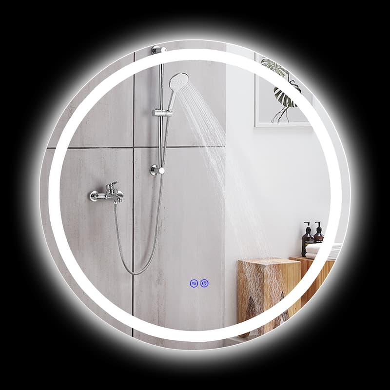 Frameless Wall Mounted LED Bathroom Mirror - Colorless