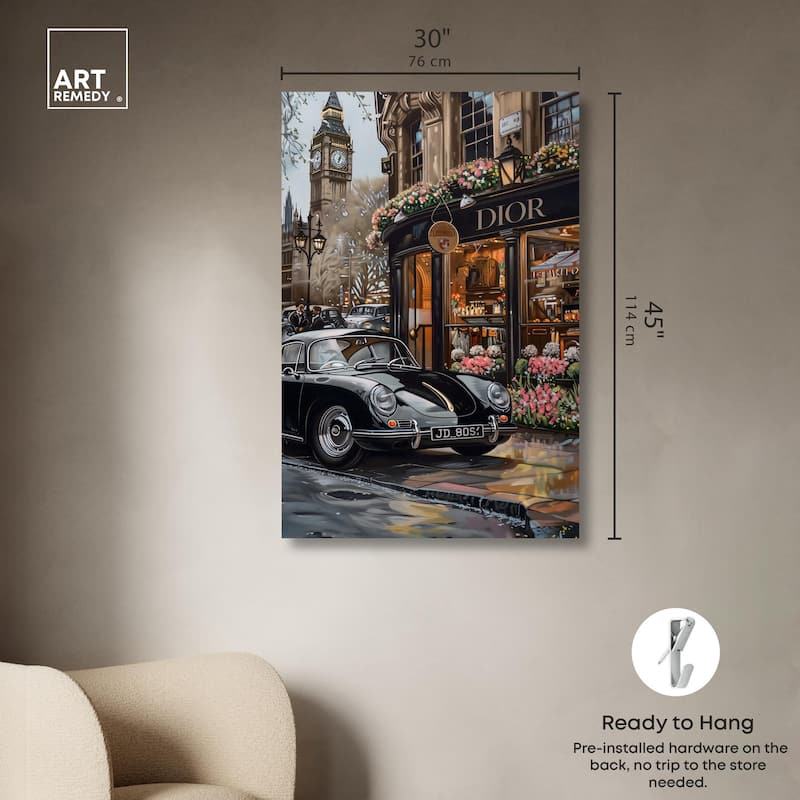 A View of London from the Car Canvas by Art Remedy, Gallery Wrapped
