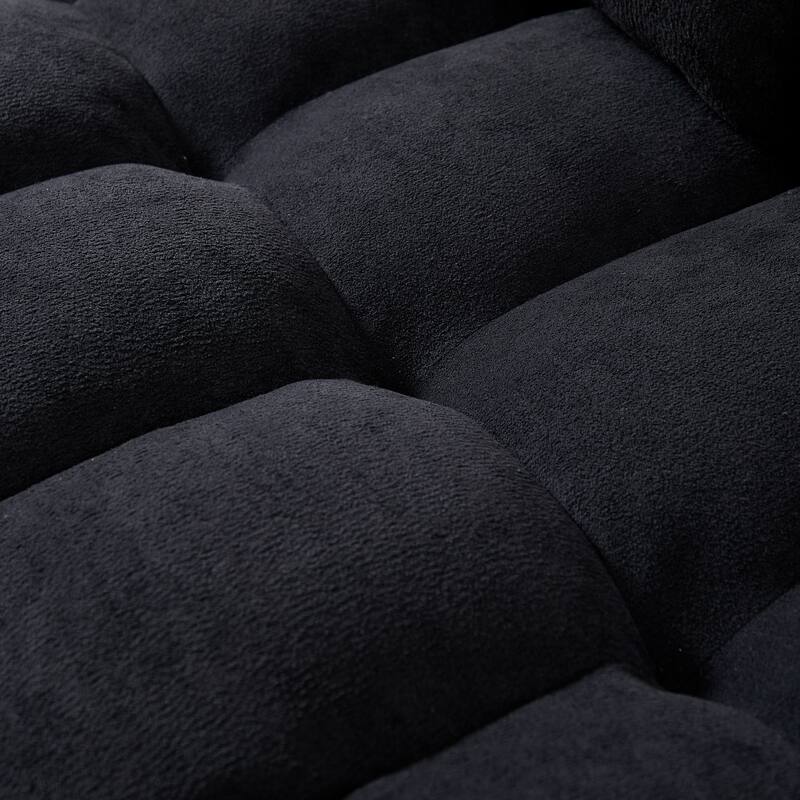 GDFStudio - Chenille 78.75" L-Shaped Sectional Reclining Sofa with USB and tape-c charging ports