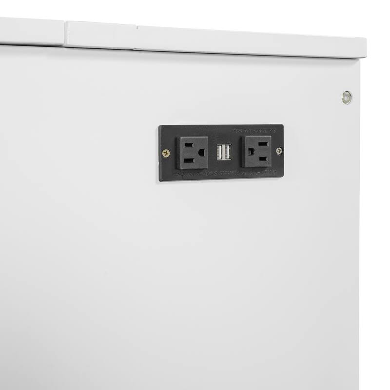 Queen Size Wall Bed with Drawer, USB Ports & Smooth Pulley Mechanism, Space-Saving White Cabinet Bed