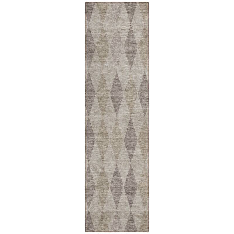 Machine Washable Indoor/ Outdoor Argyle Chantille Rug