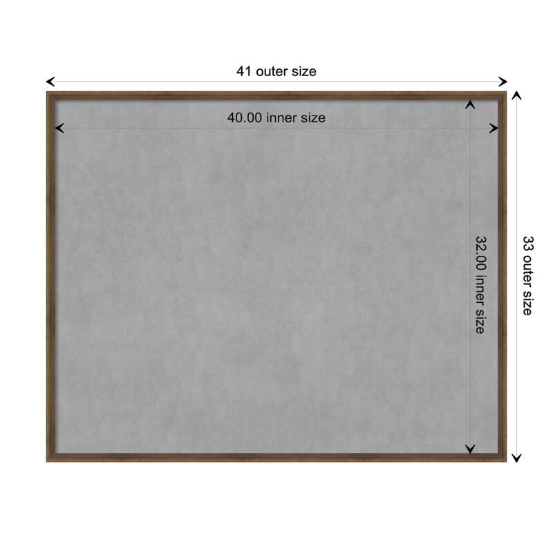 Amanti Art Lucie Light Bronze Framed Magnetic Board - Board Size 40x32