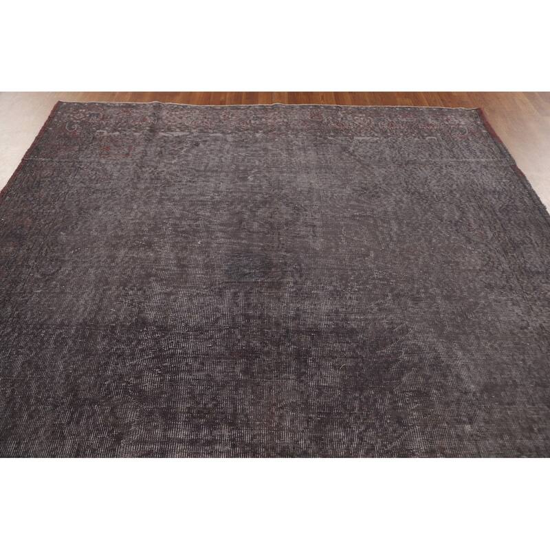 Over-Dyed Anatolian Turkish Vintage Area Rug Handmade Wool Carpet - 7'3" x 10'8"
